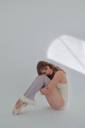Mohair Sugarplum Furry Leg Warmer - Wisteria / Cream