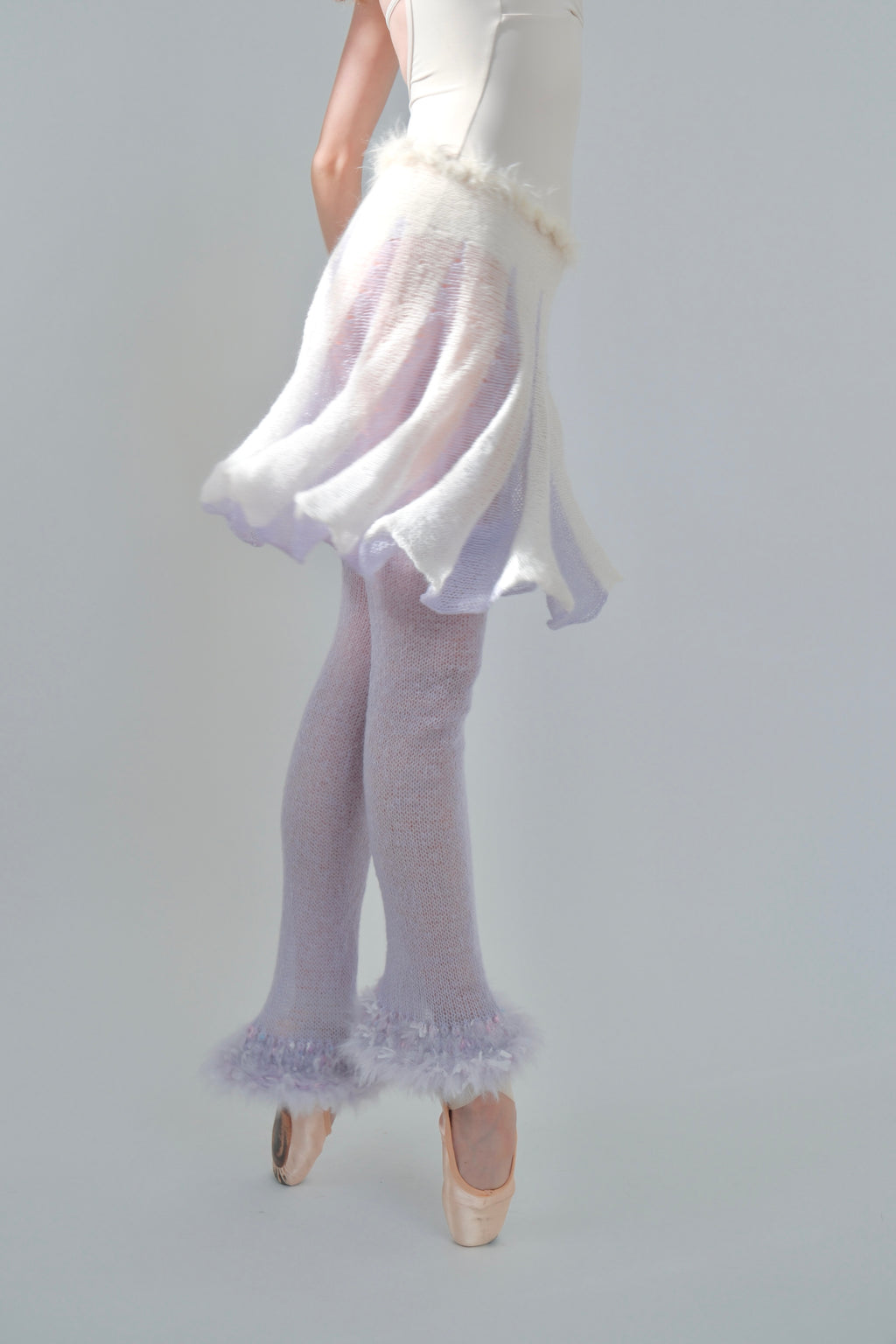 Mohair Sugarplum Furry Leg Warmer - Wisteria