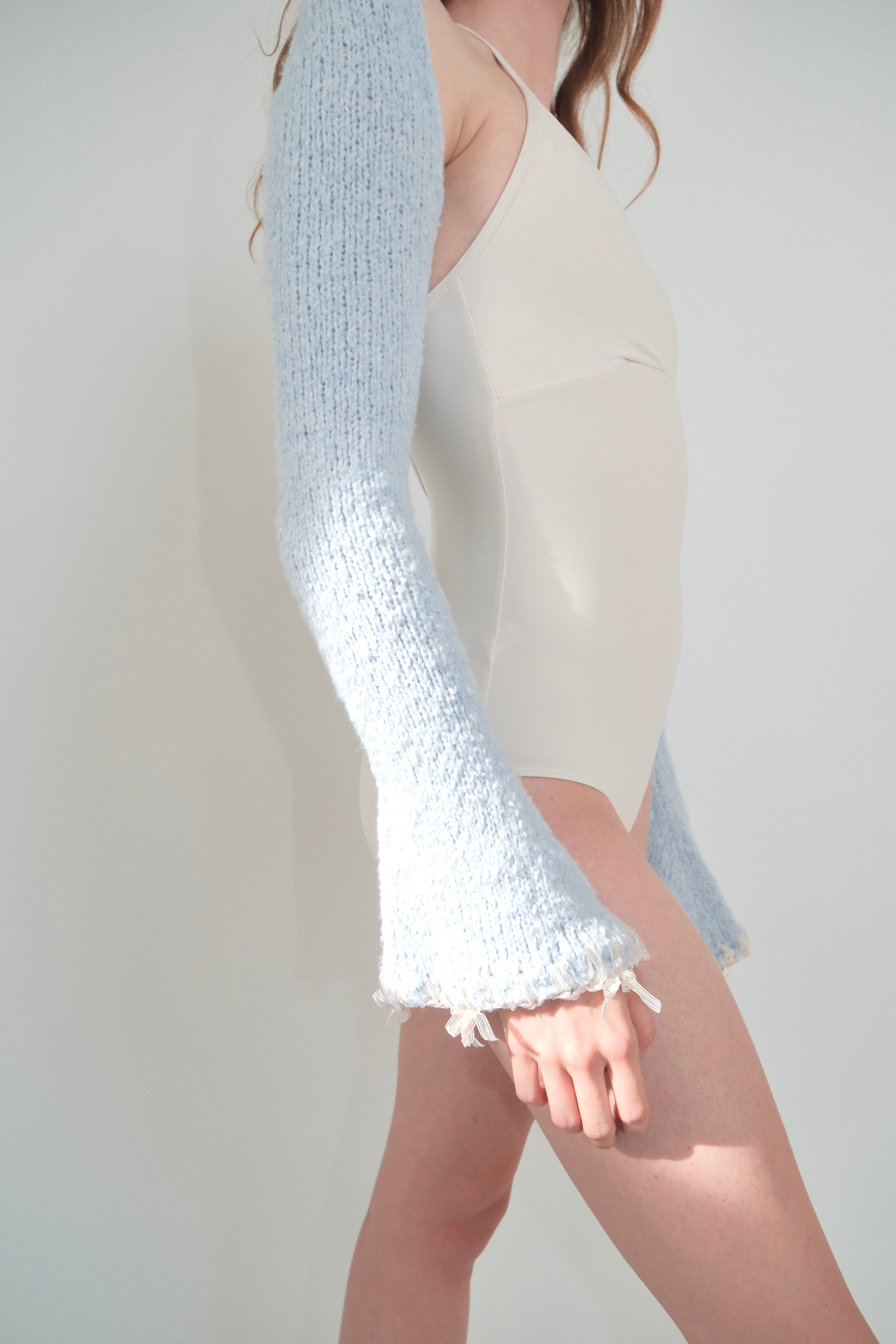 Moonlight Ribbon Edge Shrug/Scarf - Baby Blue