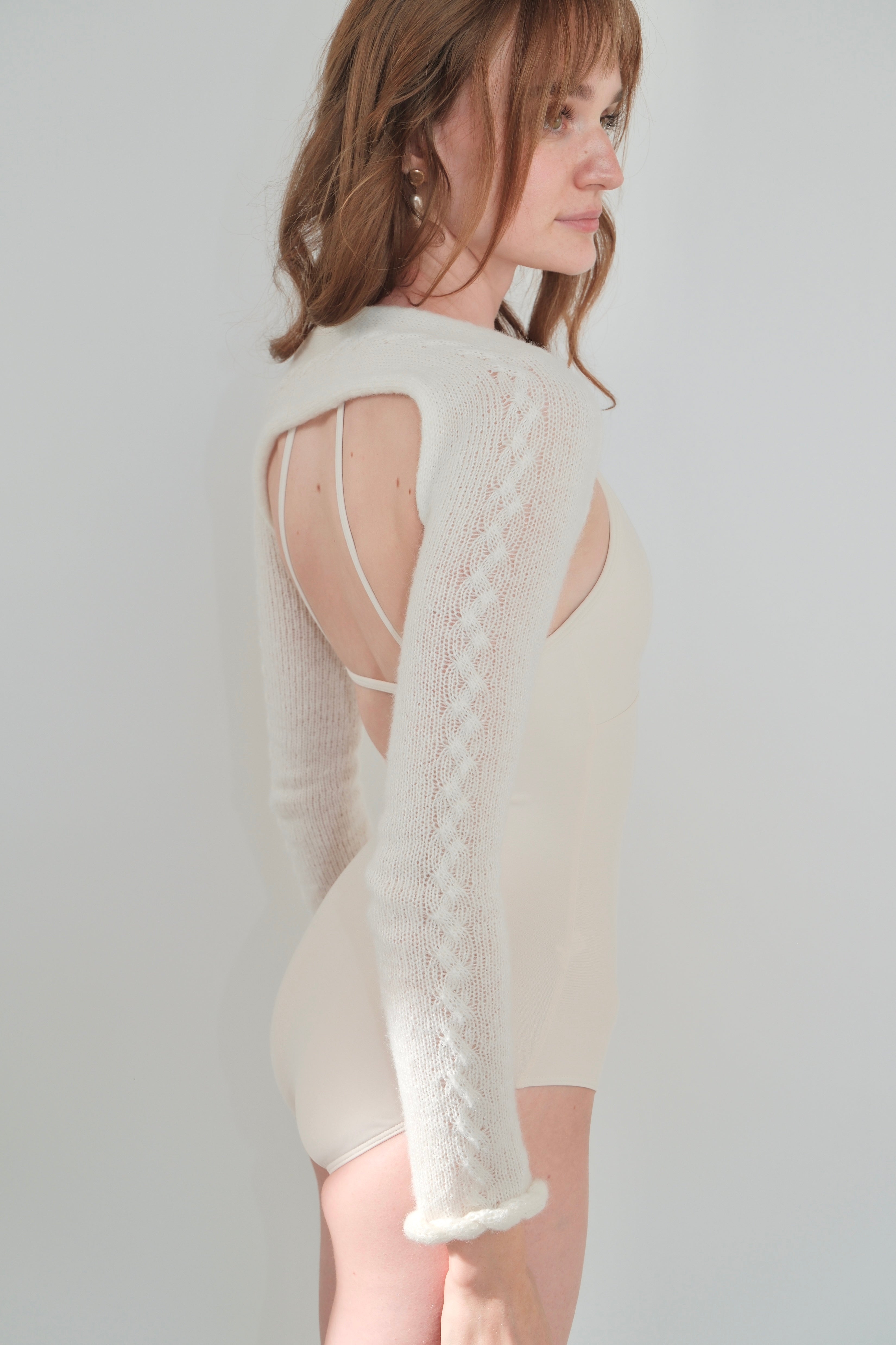 Cashmere Buttercream Cuff Shrug