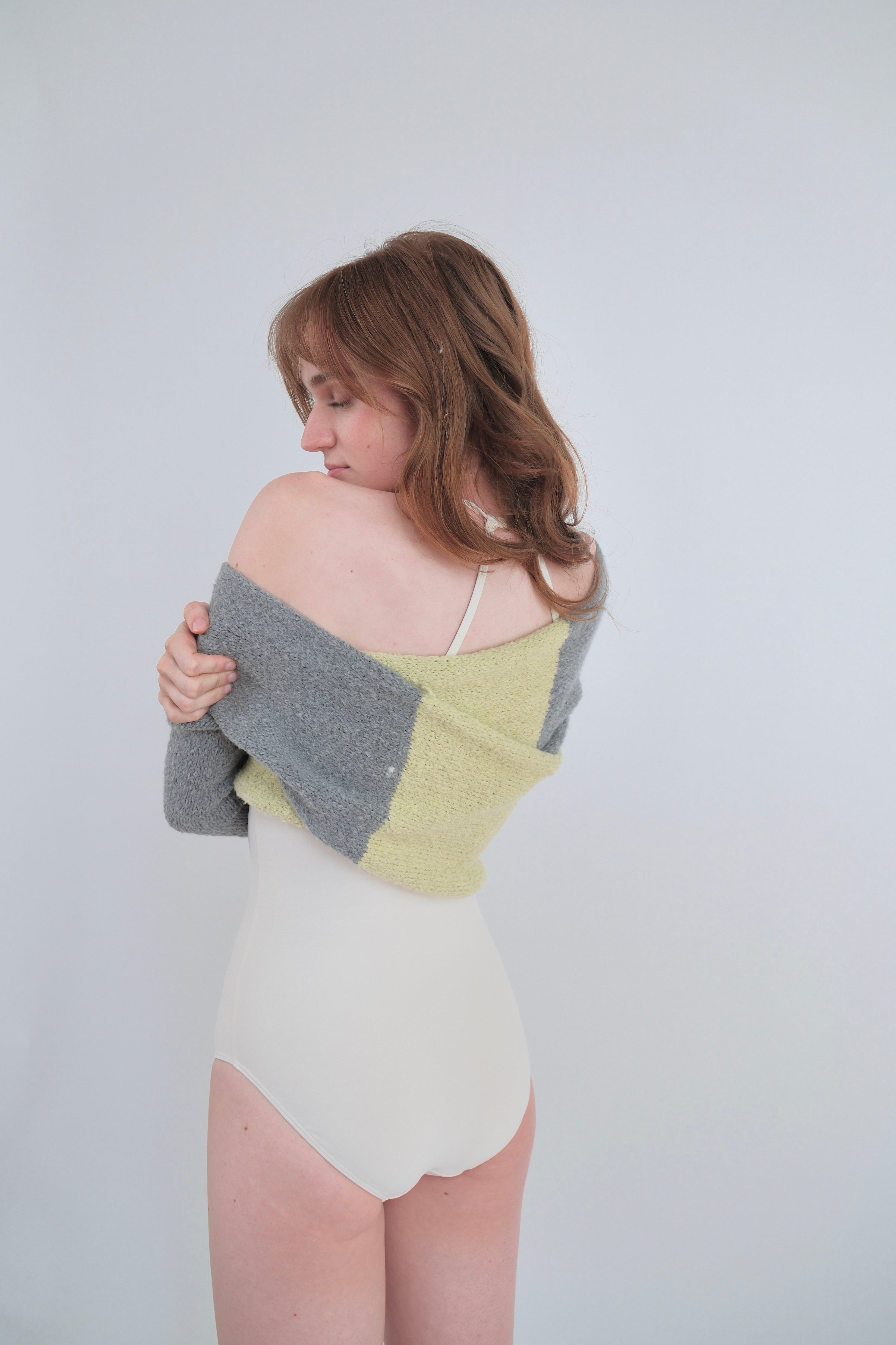 Wrap Around Shawl/Scarf - Moss Green / Grey