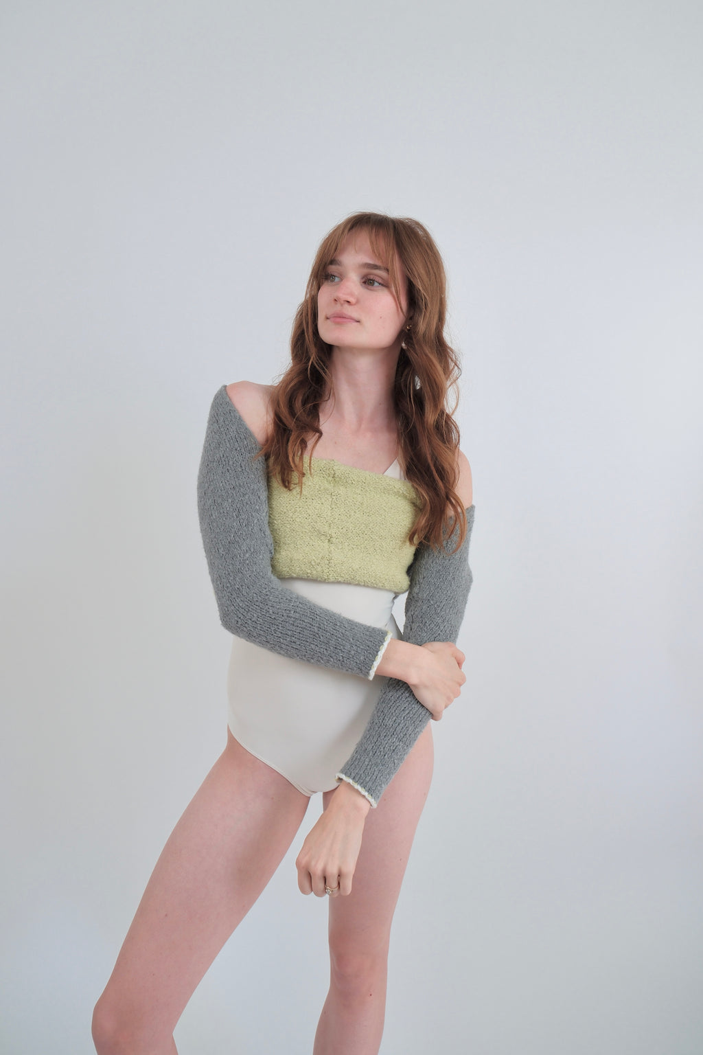 Wrap Around Shawl/Scarf - Moss Green / Grey