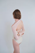 Wool Buttercream Cuff Shrug/Scarf - Petal Pink / Cream