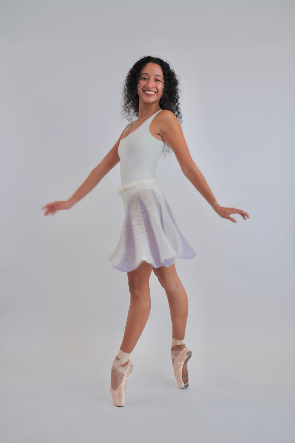 Mohair Sugarplum Furry Skirt - Wisteria / Cream (Short)