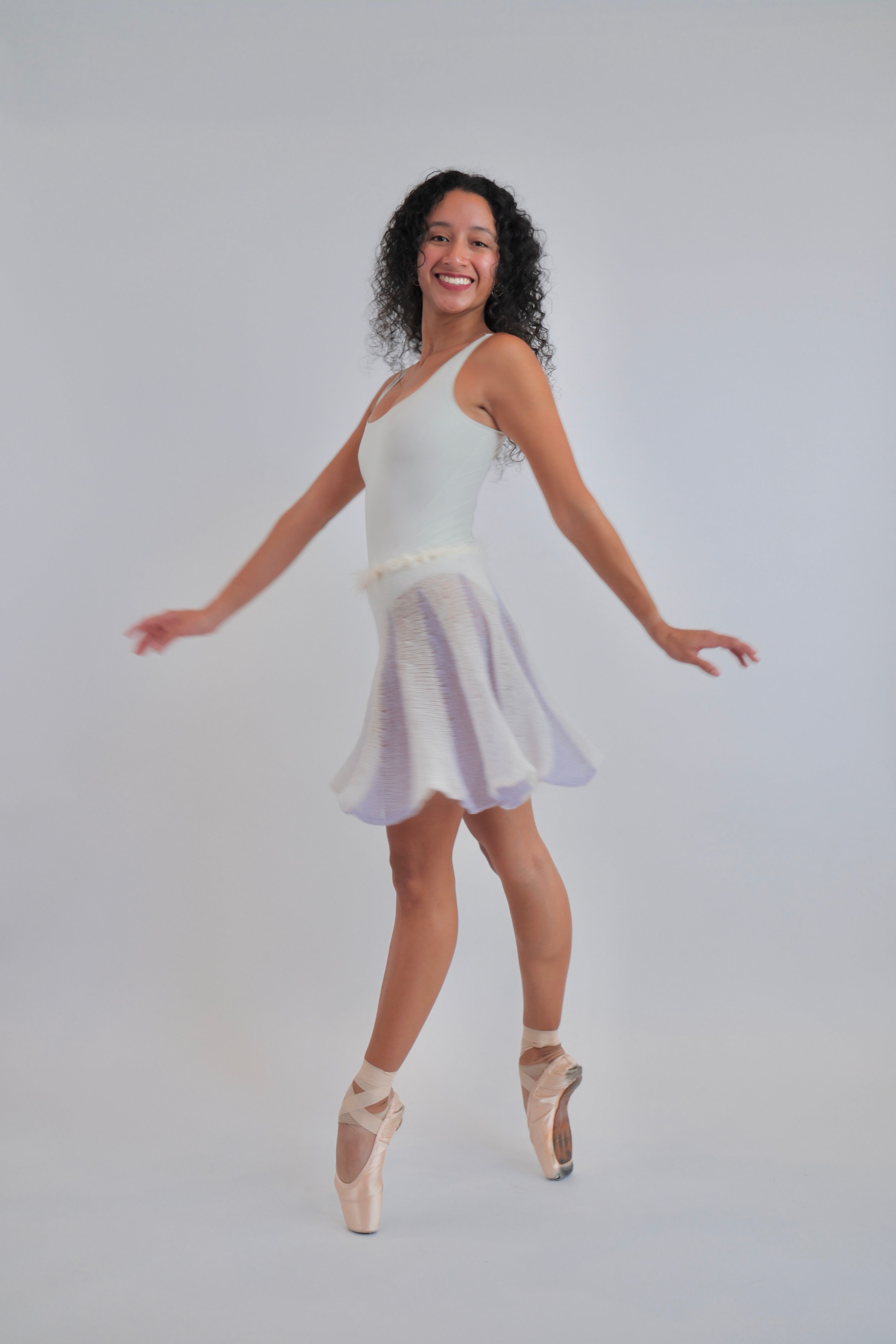 Mohair Sugarplum Furry Skirt - Wisteria / Cream (Short)
