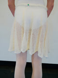 Mohair Sugarplum Furry Skirt - Lemon Custard/ Cream (Short)