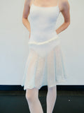 Mohair Sugarplum Furry Skirt - Seafoam / Cream (Short)