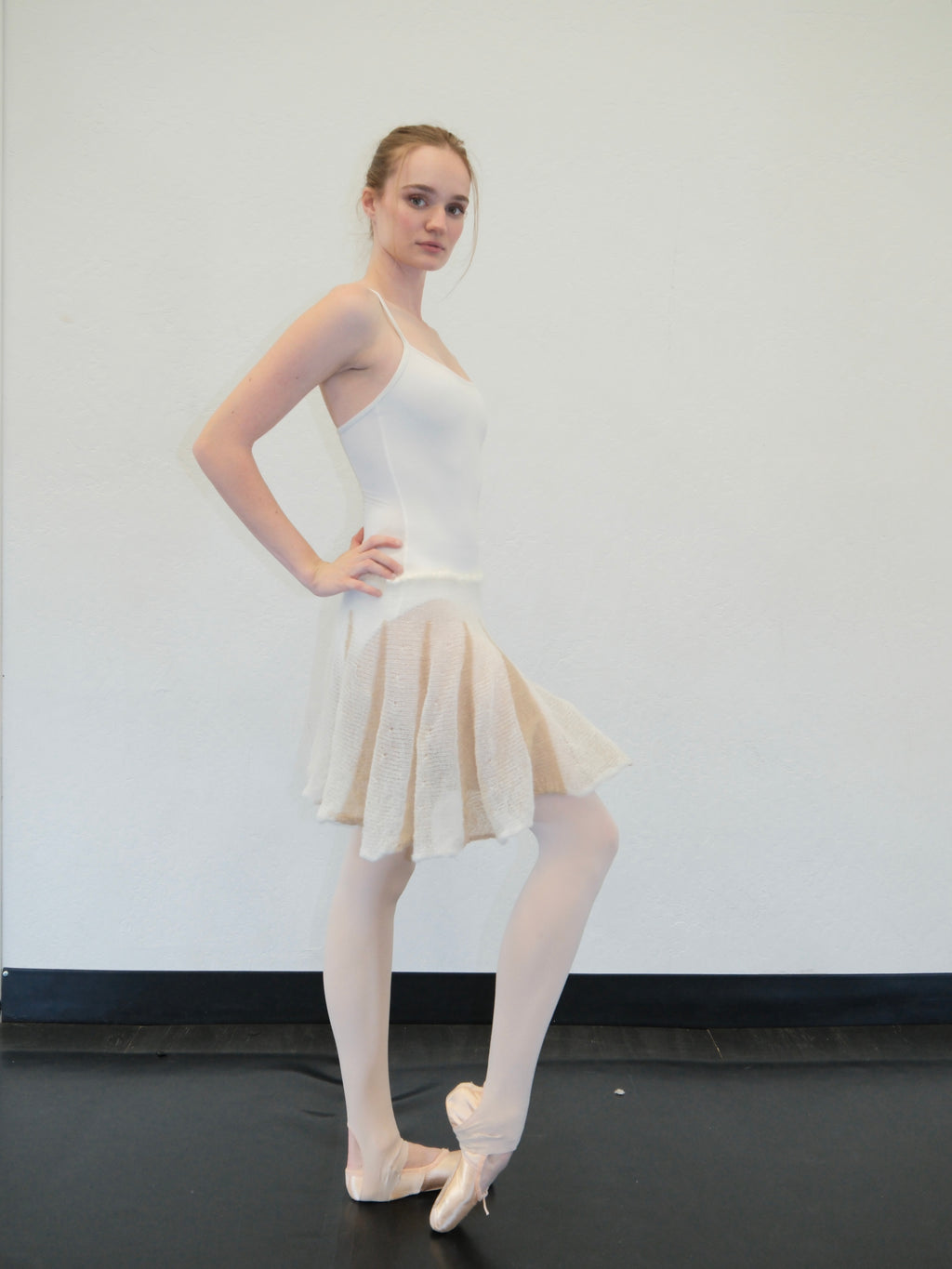 Mohair Sugarplum Furry Skirt - Latte / Cream (Short)