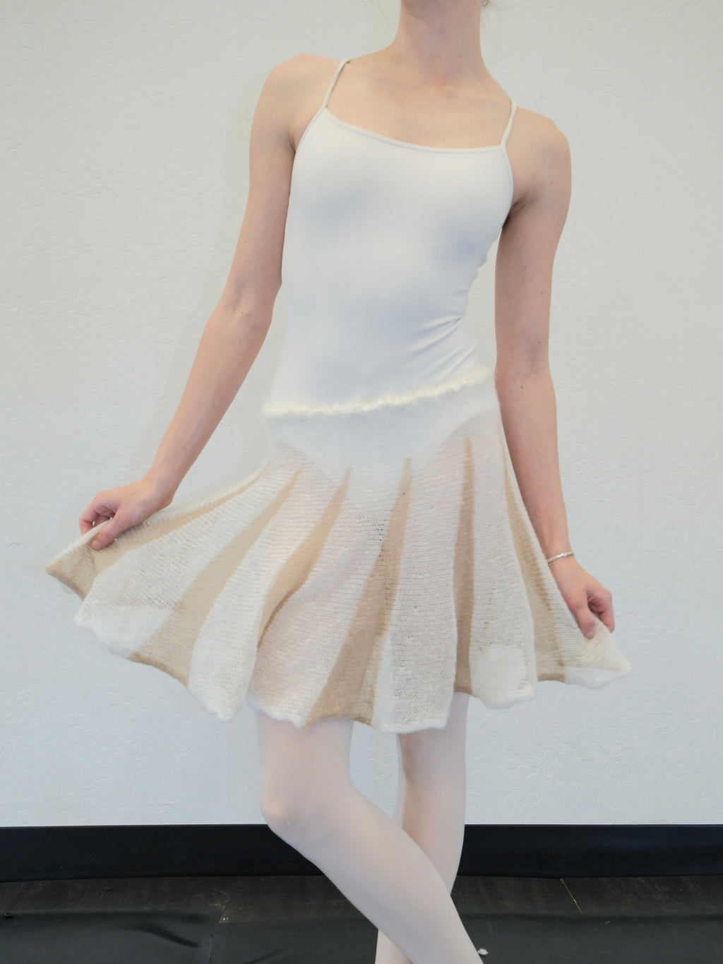 Mohair Sugarplum Furry Skirt - Latte / Cream (Short)